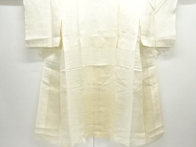 JAPANESE KIMONO / ANTIQUE JUBAN / HEMP / WAVE & FLOWERS